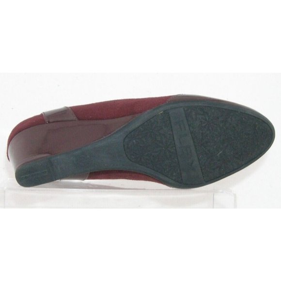Lifestride Dreams burgundy man made almond toe slip on wedge heels 8M 38 - Picture 6 of 10